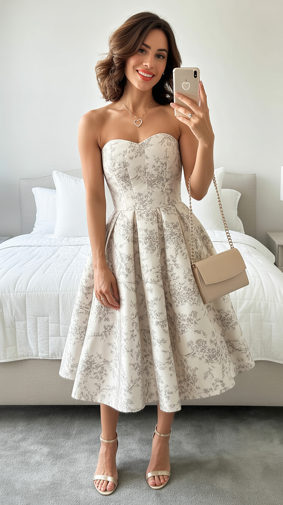 cute spring wedding guest outfit 2026 Soft Romance With a Structured Twist