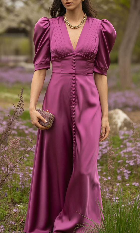 cute spring wedding outfit 2026 Statement Color for Evening Garden Weddings