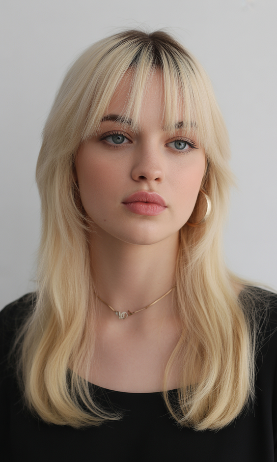 February Haircut Ideas 2026 Feathered Medium Hair With Bangs