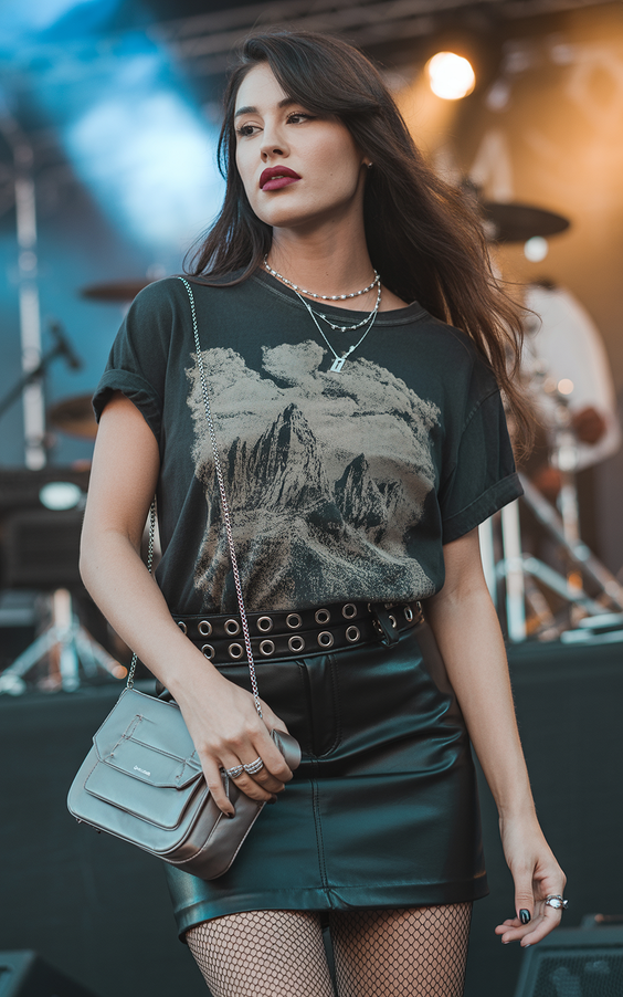 trending spring concert outfit ideas 2026 Graphic Tee Rock Look