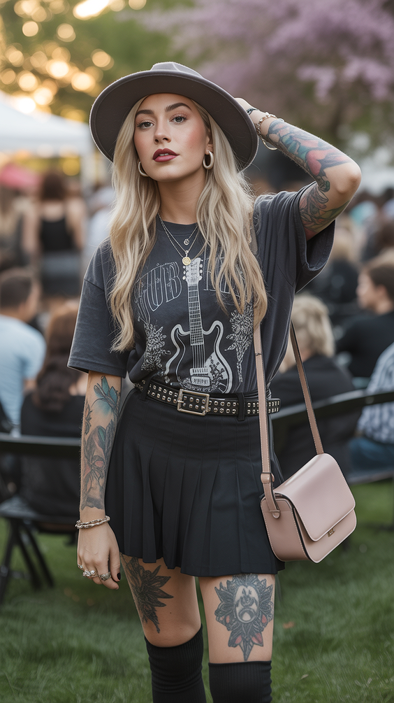 trending spring concert outfit ideas 2026 Punk Casual Style