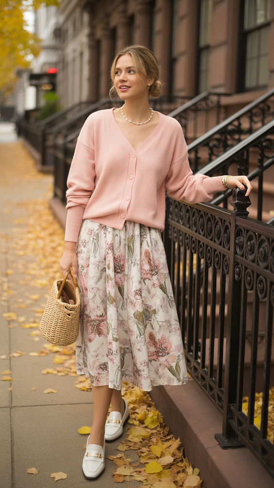 spring mom outfits 2026 Soft Knit Layers with a Feminine Spring Mood