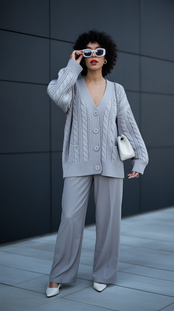 spring outfits trends 2026 Soft Gray Layers for Modern City Calm