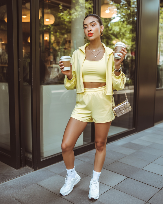 trendy spring sport outfits for women 2026 Soft Yellow Sets for Easy Spring Movement