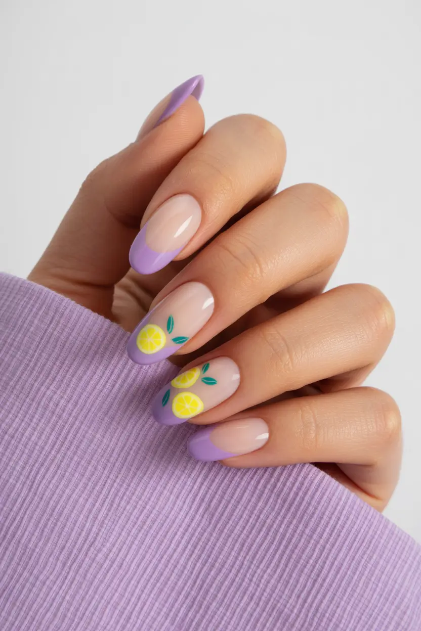 best colorful spring nails 2026 lilac french lemon 13