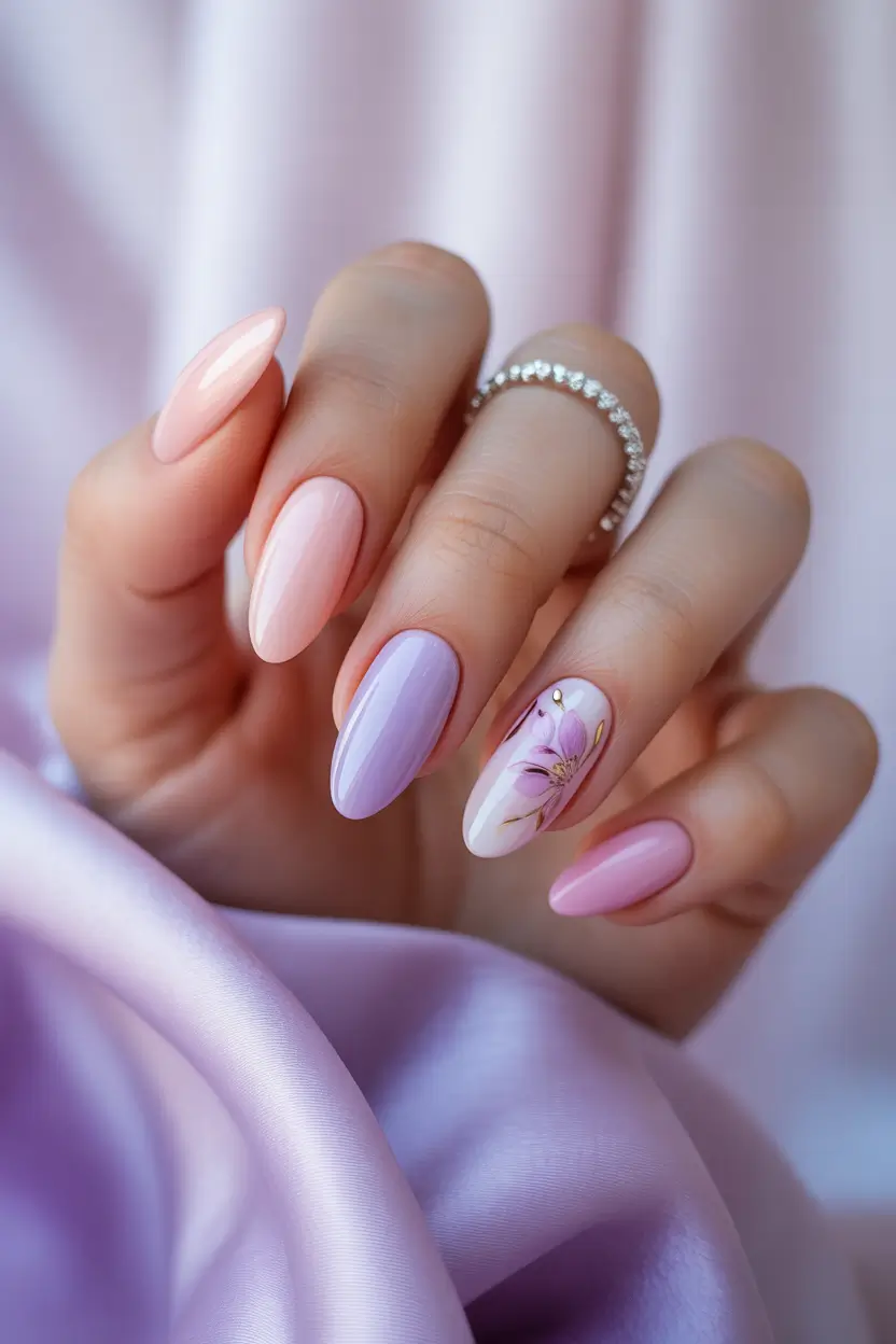 best colorful spring nails 2026 blush lilac almond 9