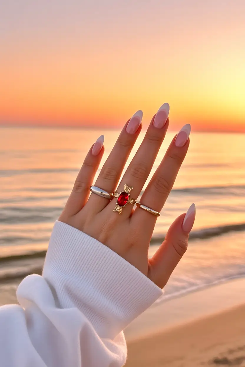 best cool spring nails in 2026 blush almond sunset simplicity 19