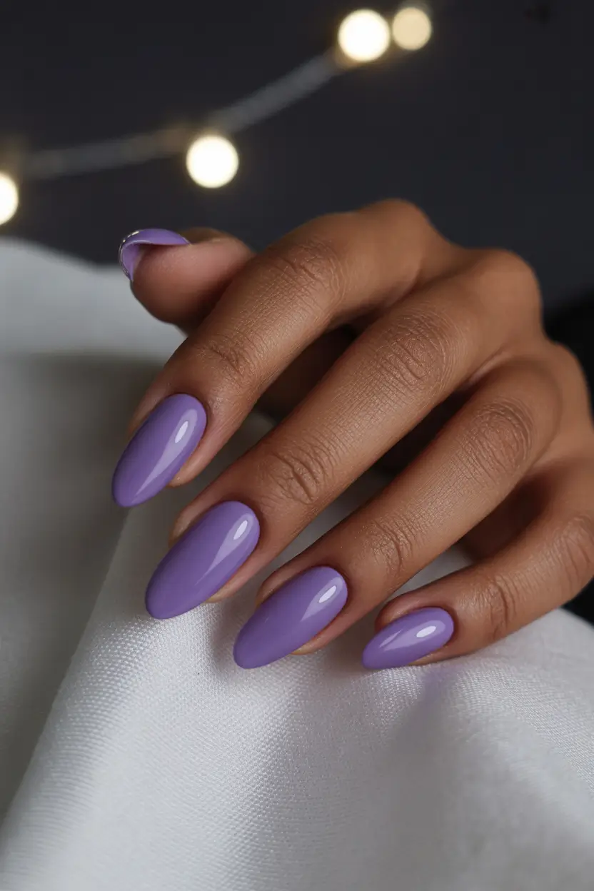best cool spring nails in 2026 glossy lavender almond minimalism 6