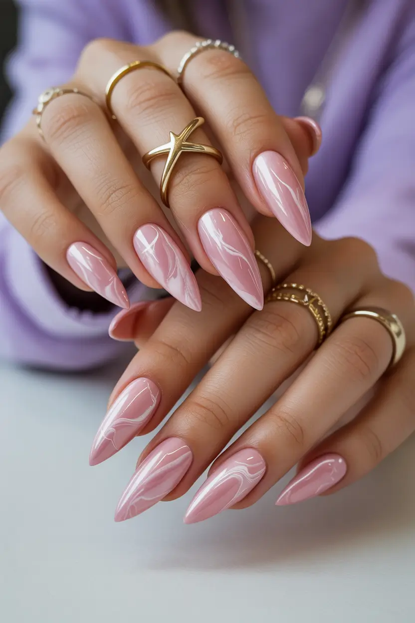 best cool spring nails in 2026 blush marble almond elegance 9