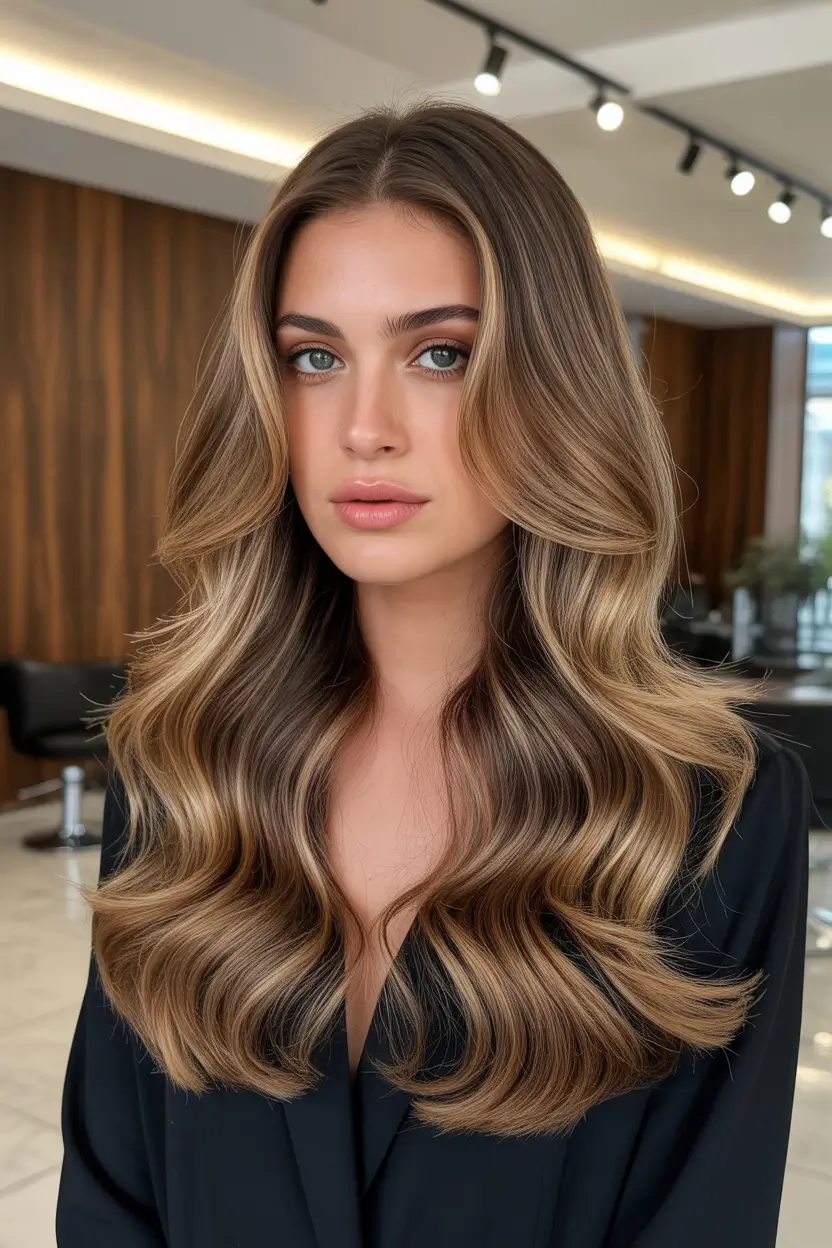 best spring caramel hair color 2026 balanced caramel balayage with effortless volume