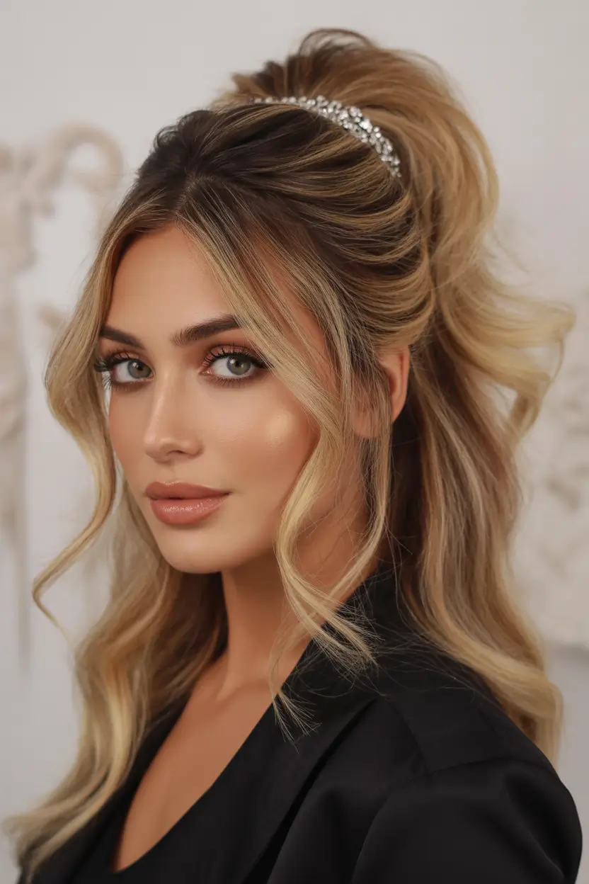 best spring hairstyles 2026 Half Up Glam Waves