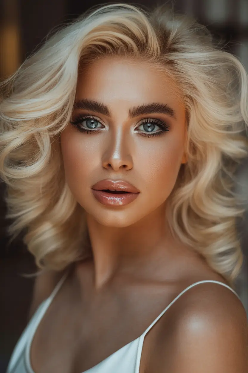 spring shag hairstyle high gloss platinum glam shag 17