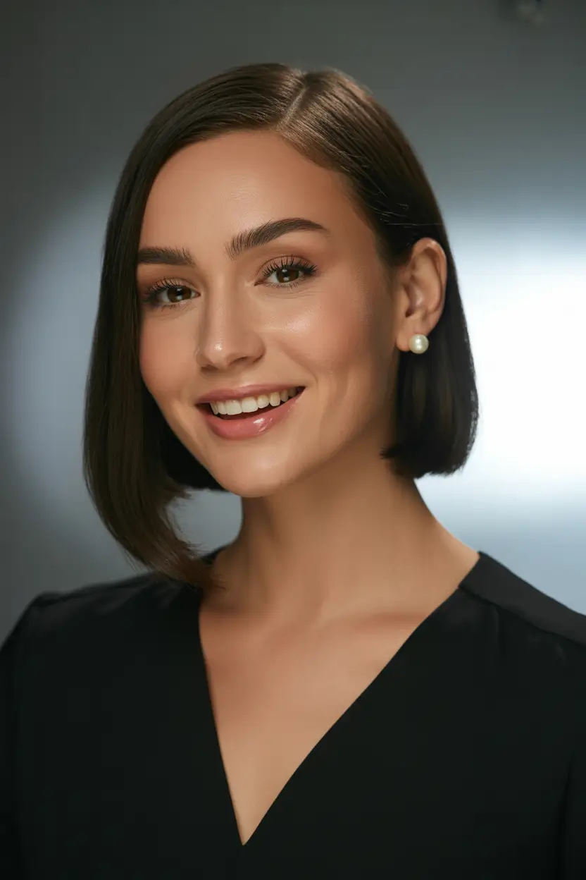 chic spring haircuts for women over 60 2026 minimal-sleek-brunette-bob-20