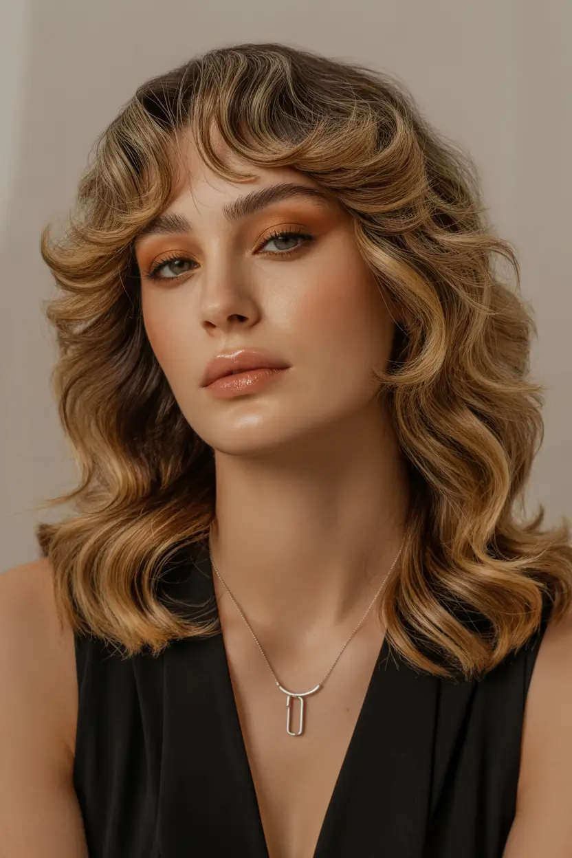 cute spring balayage hair color 2026 caramel lob haircut