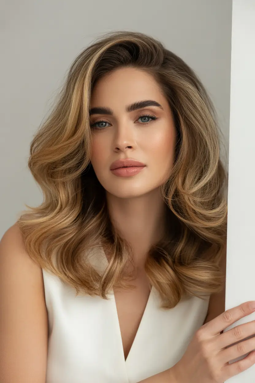 cute spring balayage hair color 2026 golden blonde balayage