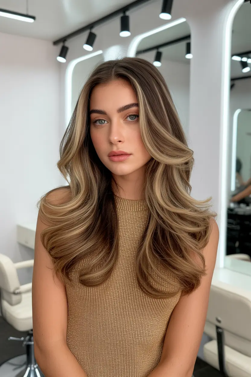 cute spring balayage hair color 2026 blonde layered look