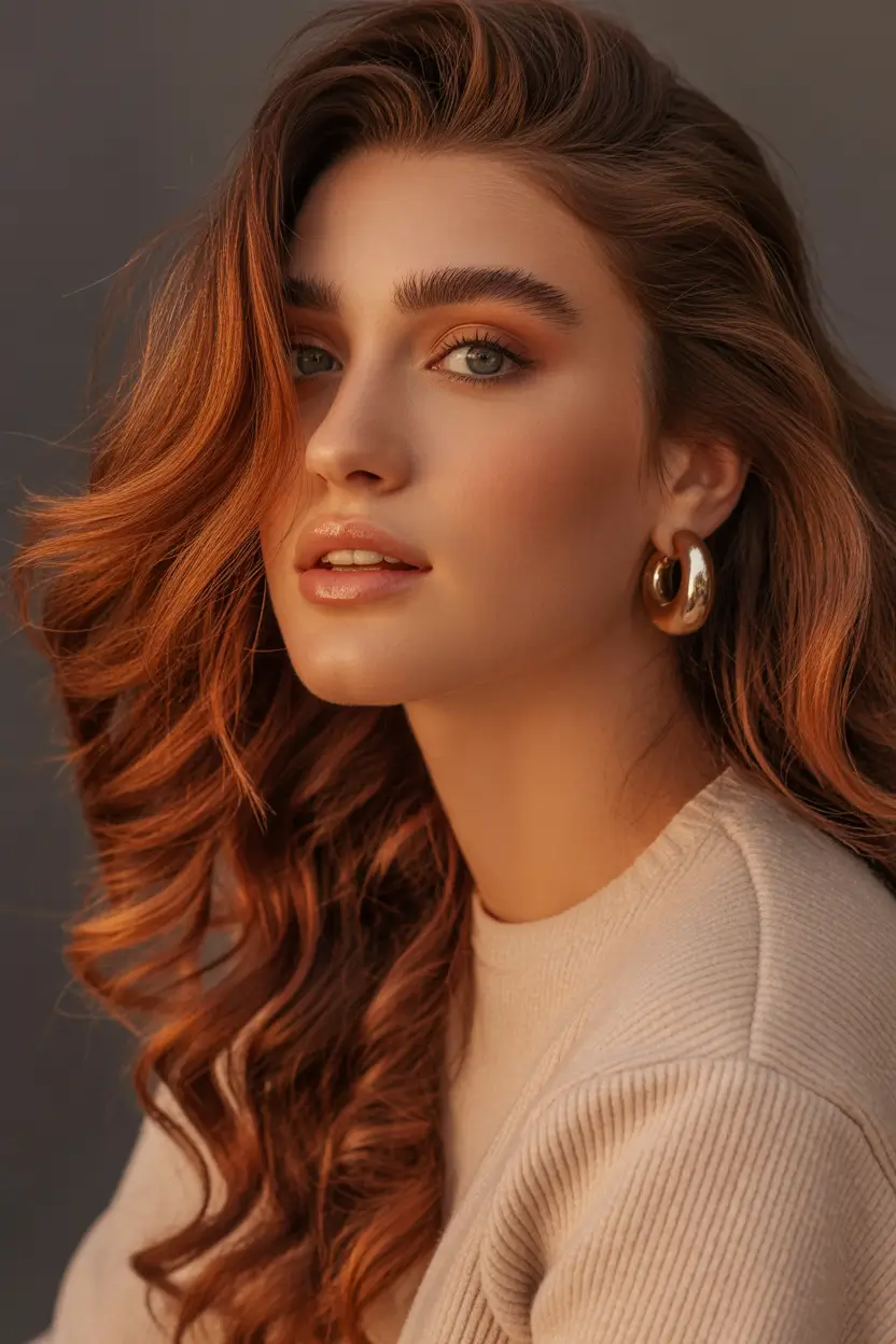 cute spring hair color for tan skin 2026 soft copper glow