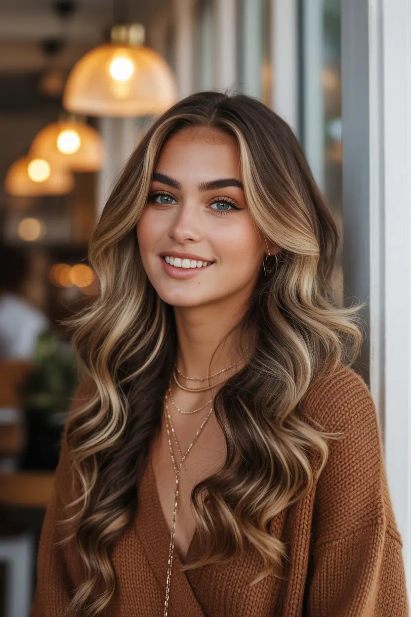 cute spring hair color for tan skin 2026 golden cafe highlights