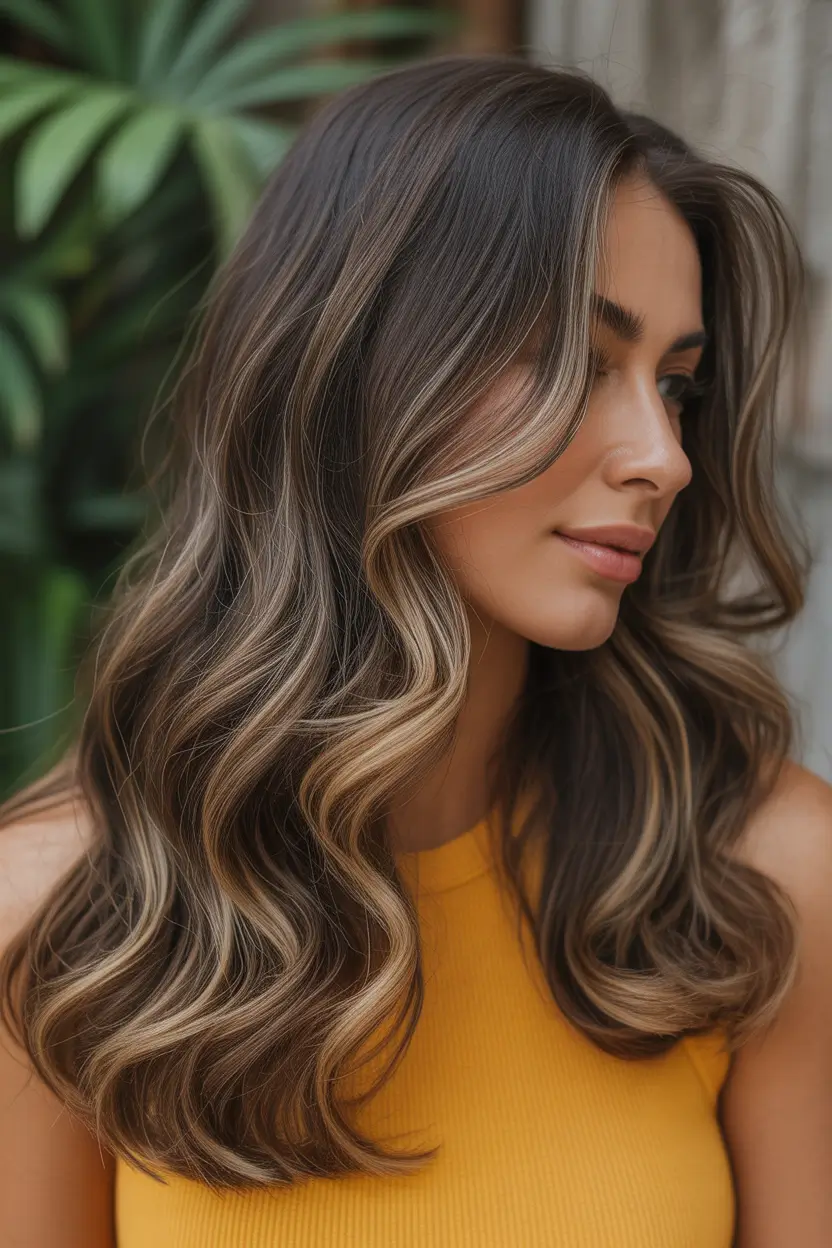 cute spring hair color light skin 2026 soft cocoa melt with sunlit ribbons