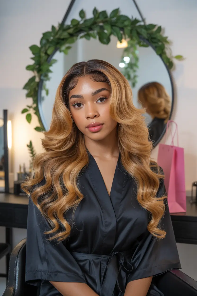 cute spring hair color light skin 2026 golden honey glam waves 11