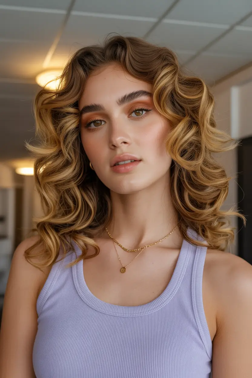 cute spring hair color light skin 2026 honey caramel curls 6