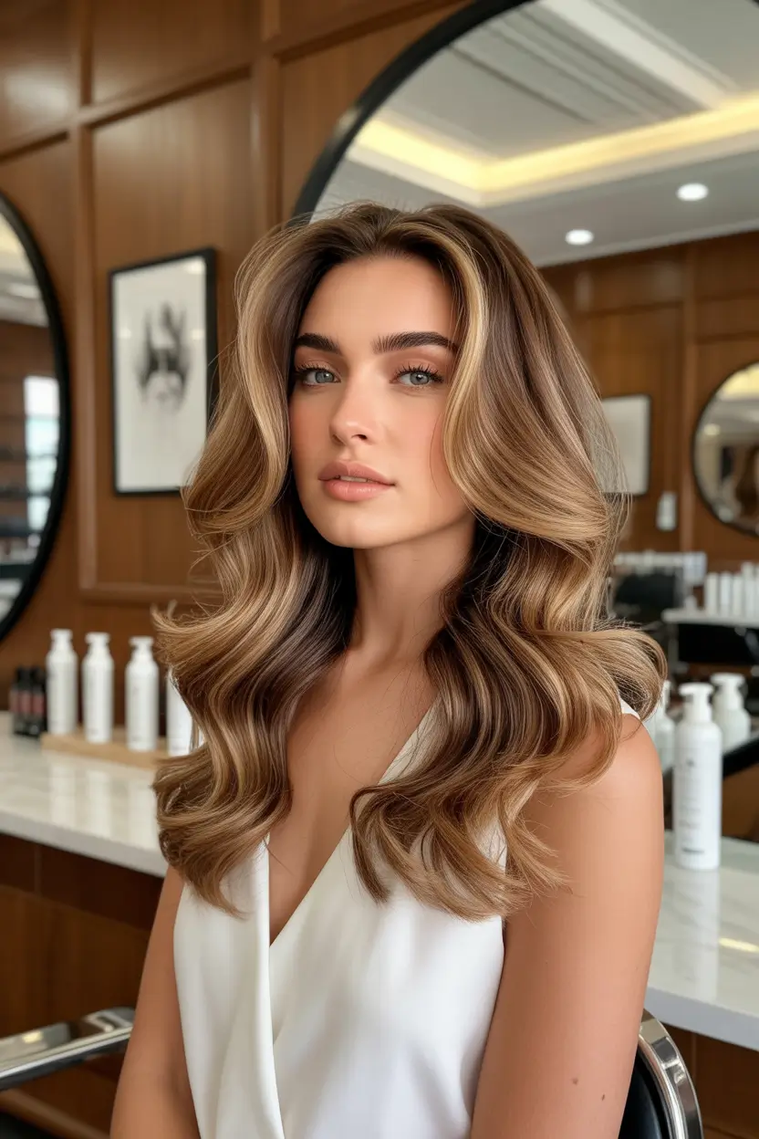 cute spring hair color light skin 2026 champagne beige layers 8