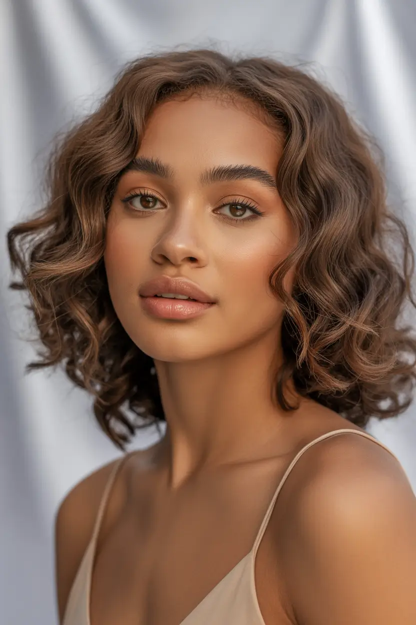 cute spring haircuts 2026 soft curly bob with natural warmth