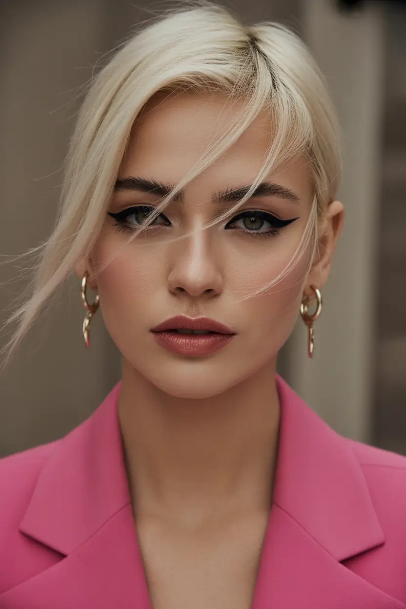 cute spring haircuts 2026 ultra short blonde pixie with sharp lines