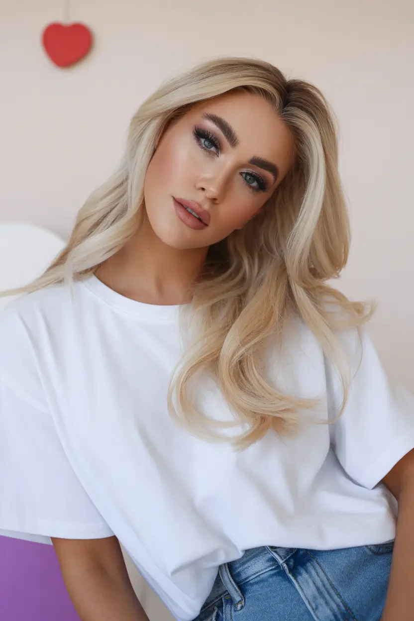 cute spring haircuts 2026 long blonde layers with soft glam finish