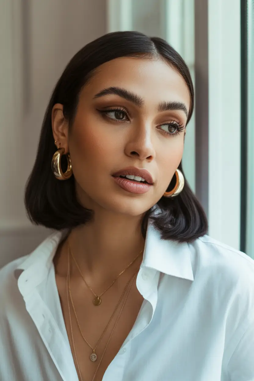 cute spring haircuts 2026 classic short bob with tucked ends