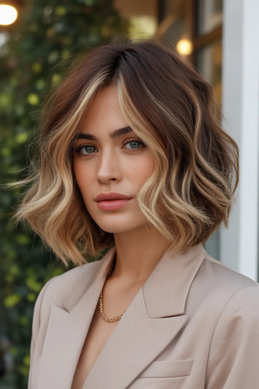 cute spring haircuts 2026 relaxed wavy bob with soft contrast