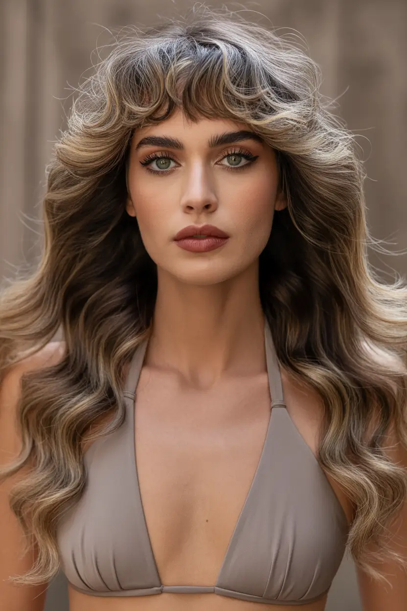 cute spring haircuts 2026 long layered waves with soft fringe
