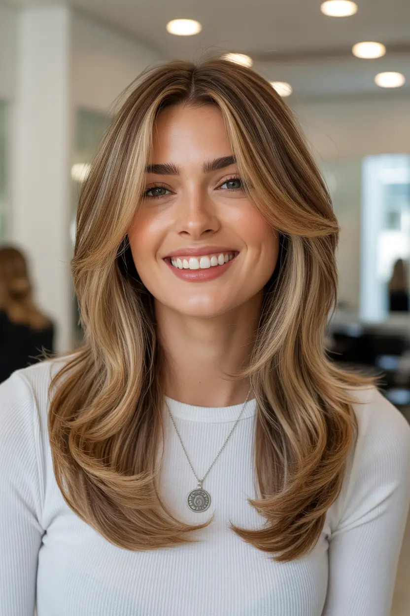 spring butterfly haircut sunlit caramel butterfly with effortless bounce 10