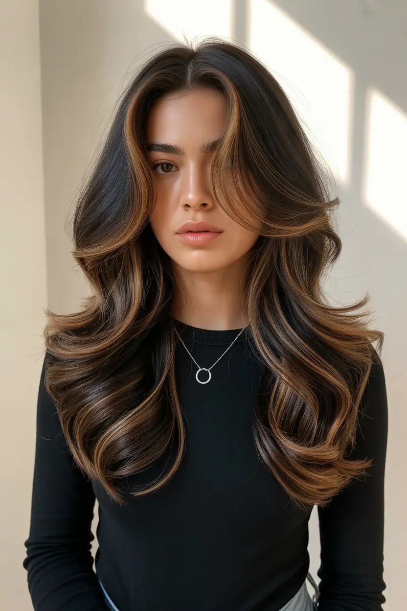 spring butterfly haircut glossy brunette butterfly with defined volume 20