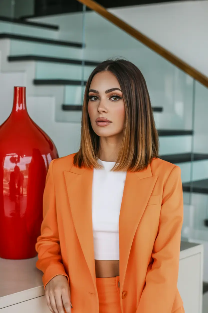 dreamy spring haircut inspiration 2026 sharp center part blunt lob 17