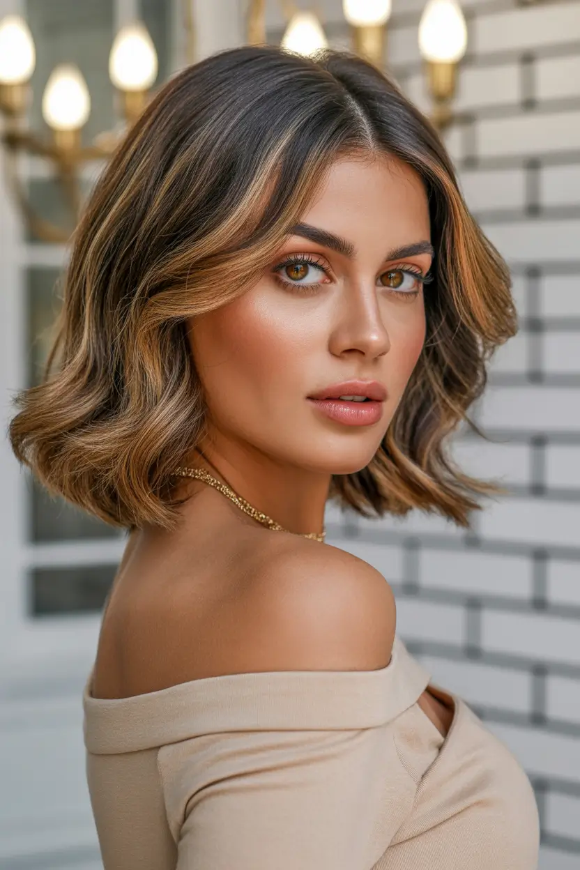 dreamy spring haircut inspiration 2026 chic blunt bob with caramel face frame