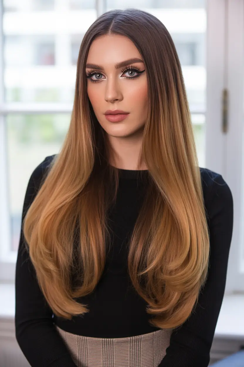 spring hair trends 2026 Long layered caramel hair