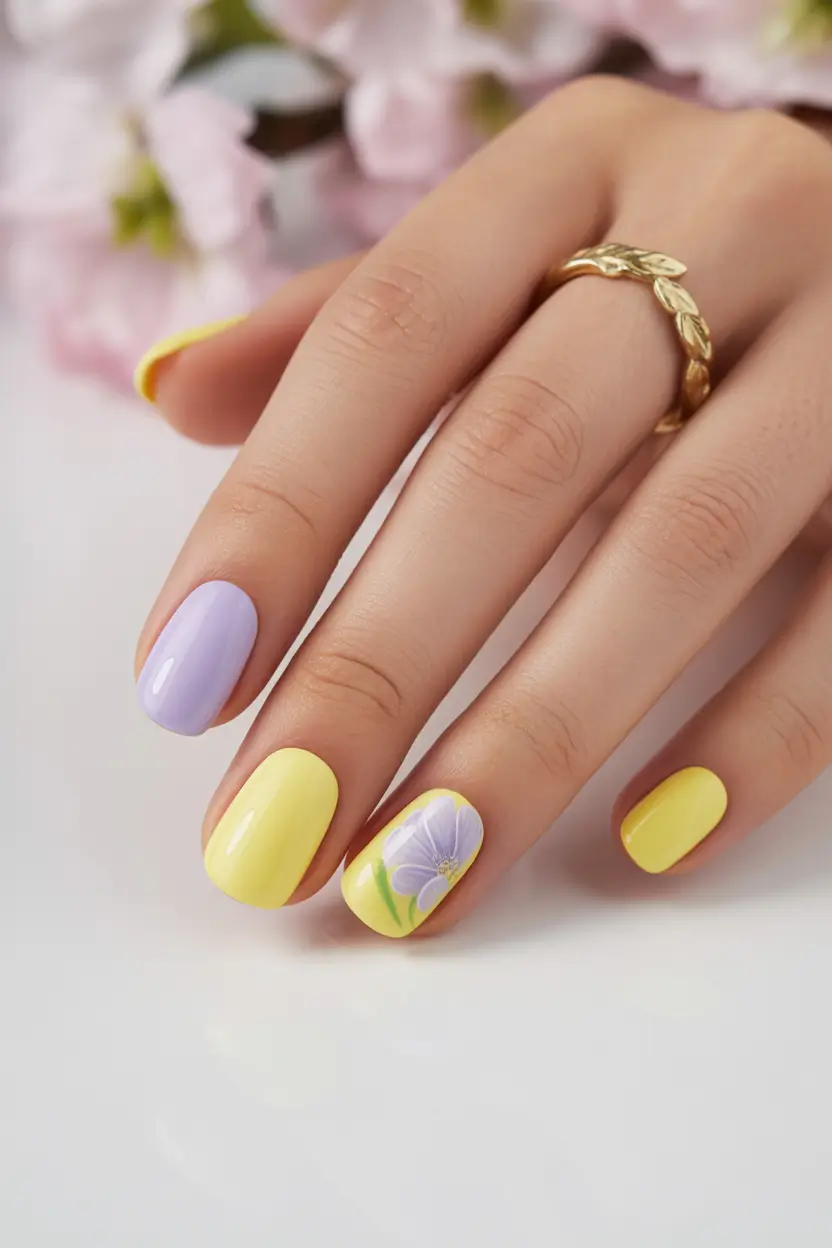 easy spring nail art designs 2026 sage daisy minimal 19