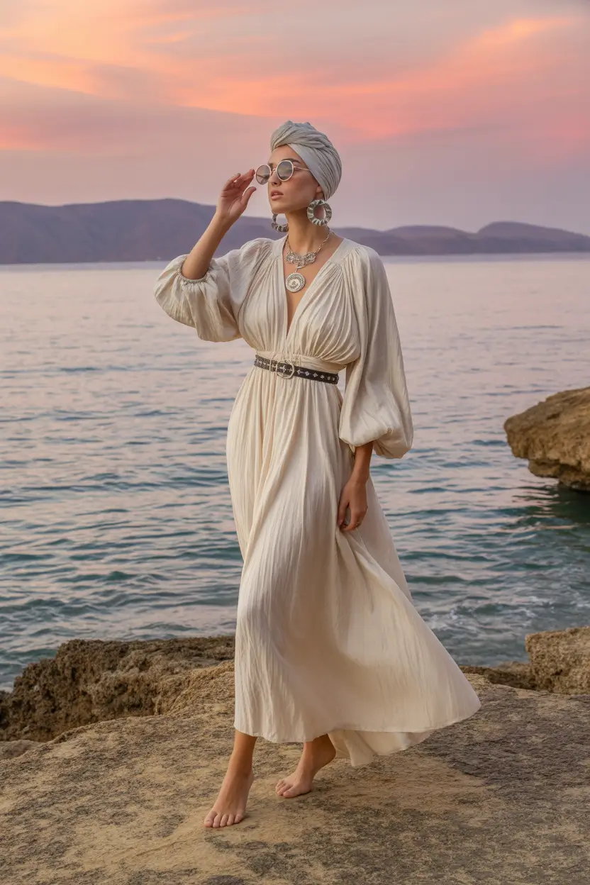 spring dress outfits 2026 Flowing White Dresses With Statement Accessories