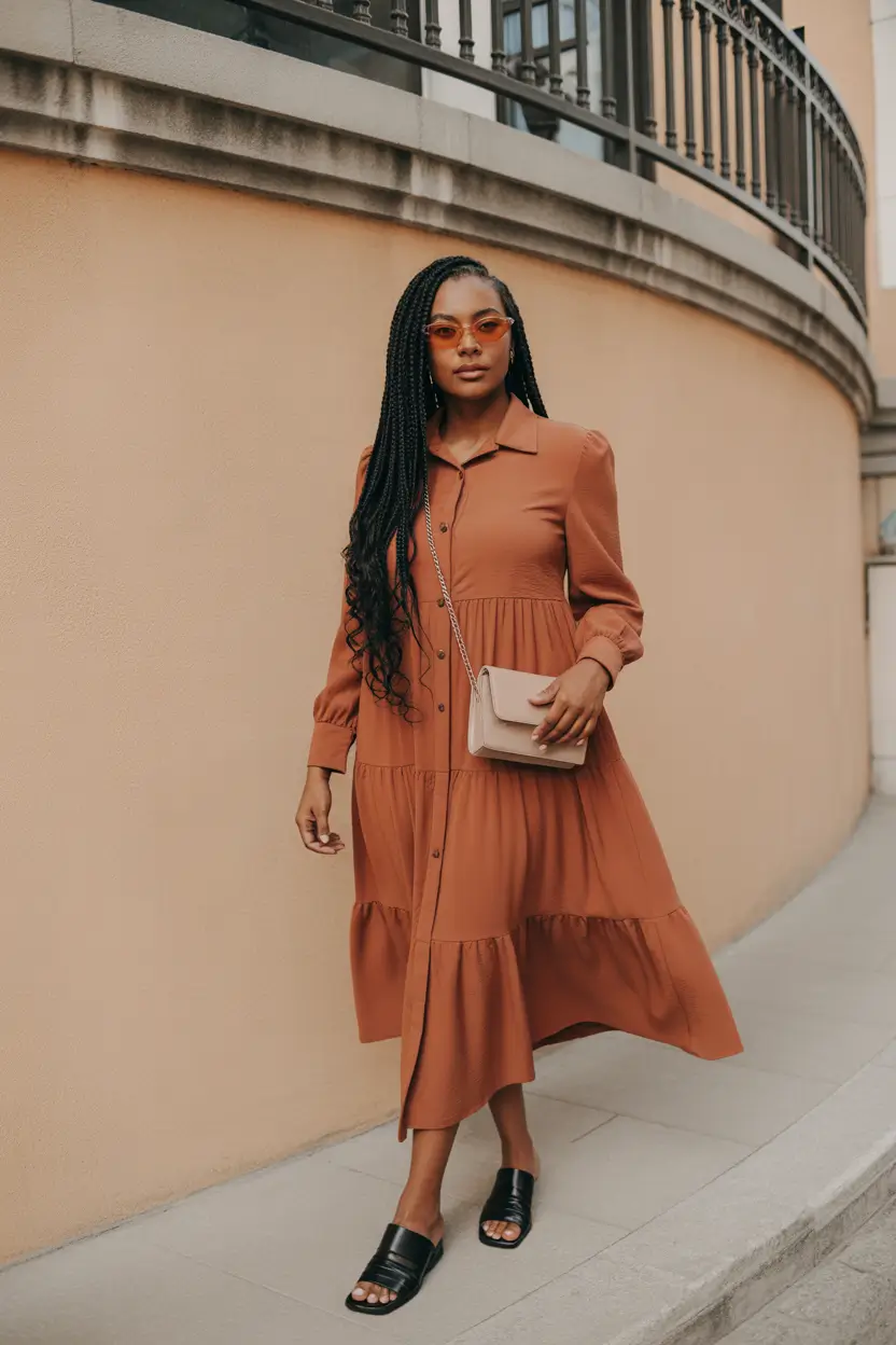 spring dress outfits 2026 Warm Brown Dresses That Ground Spring Style