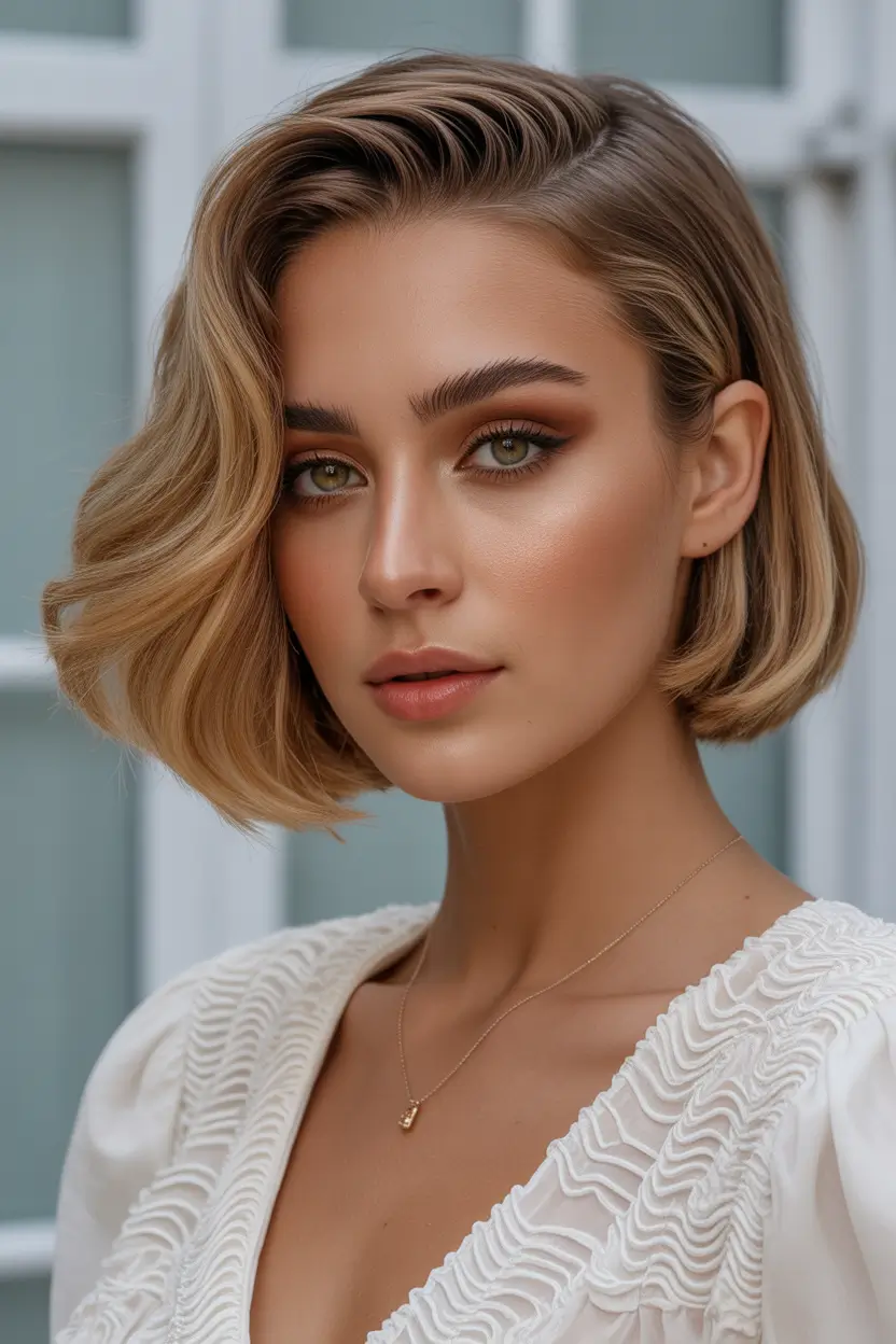 spring Haircuts for Women Over 50 Polished Honey Blonde Classic Bob 10