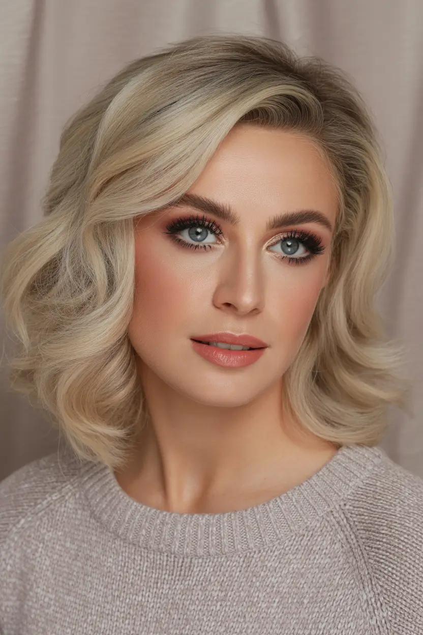 spring Haircuts for Women Over 40 Chic Short Blonde Bob With Side Sweep Volume