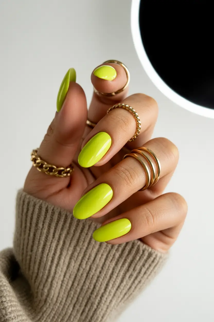 march nail colors ideas neon green 2026
