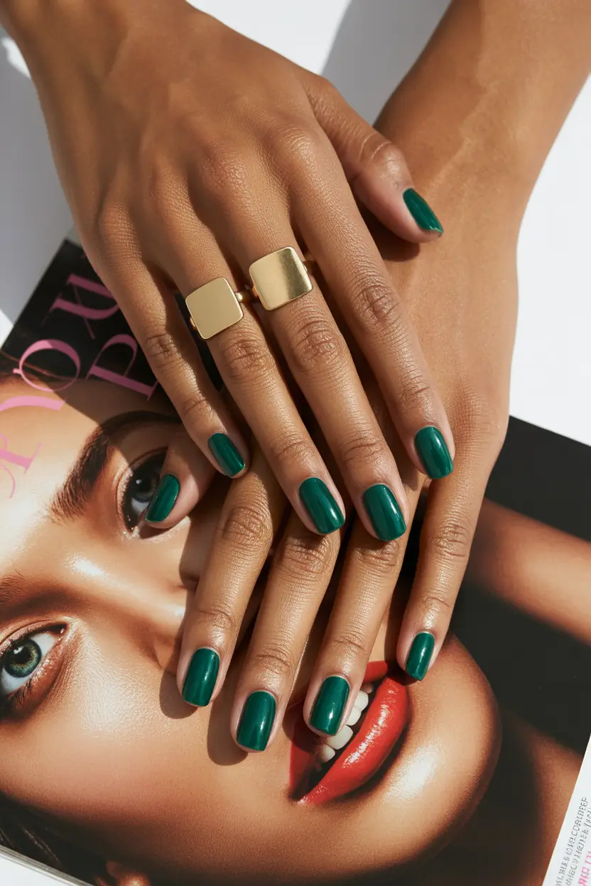 march nail colors ideas emerald solid 2026