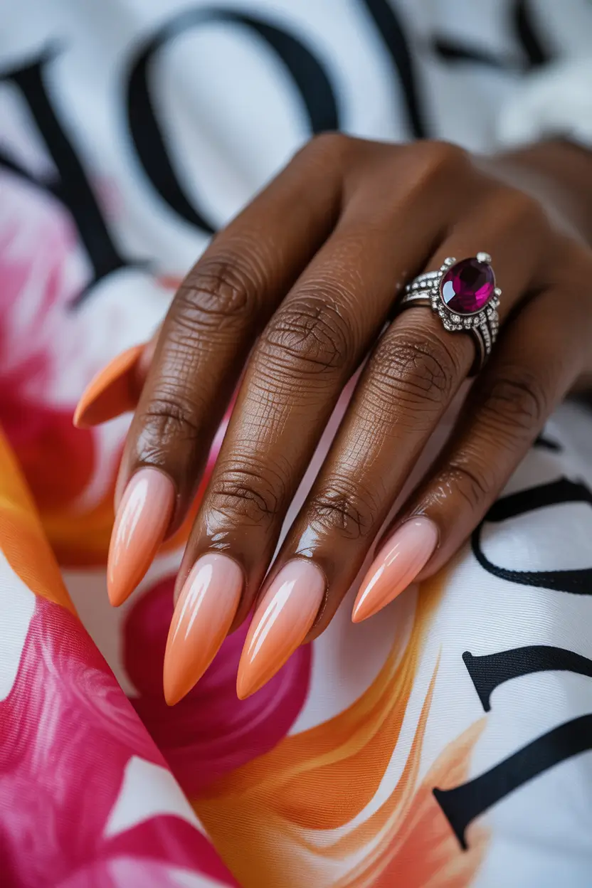 march nail colors ideas peach ombre 2026