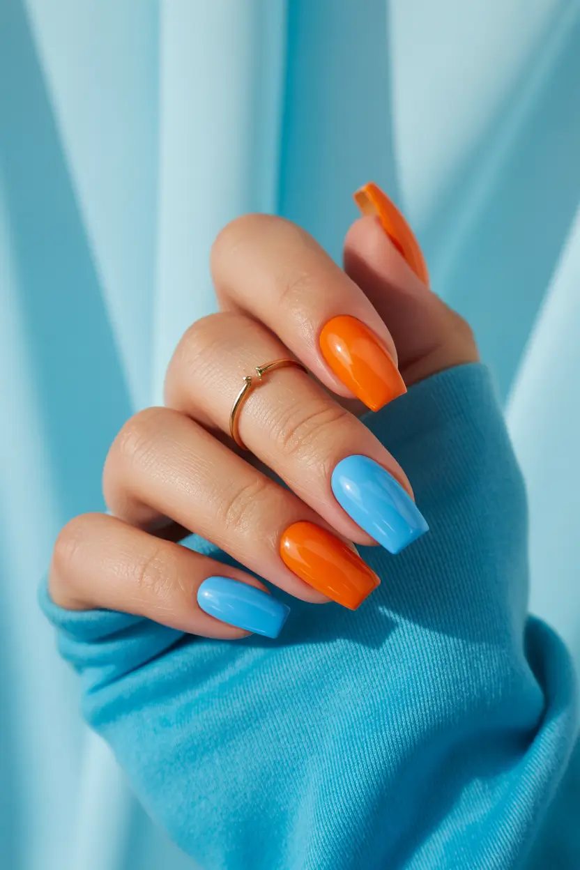march nails ideas 2026 spring blue square