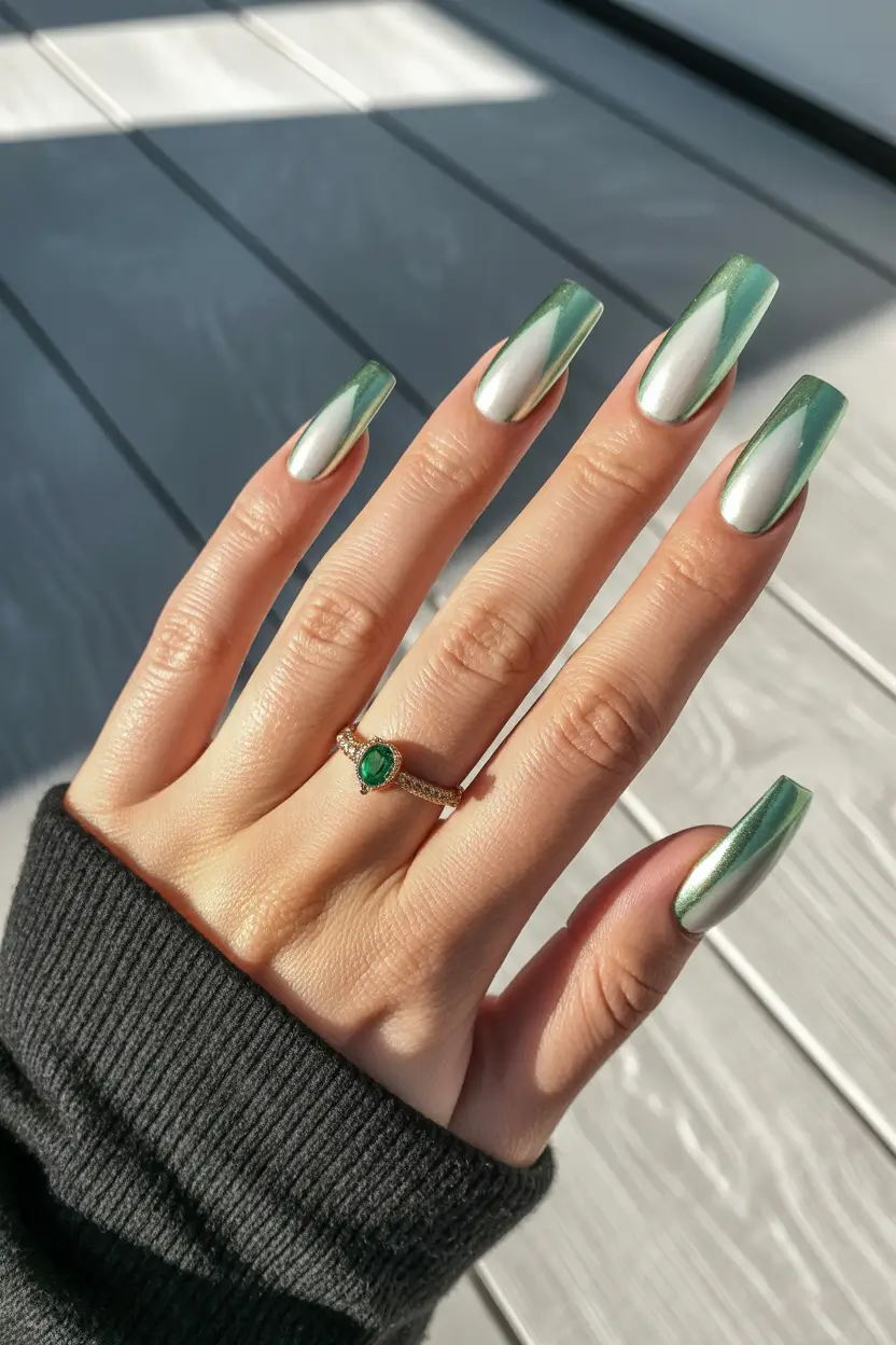 march nails ideas simple green spring gel