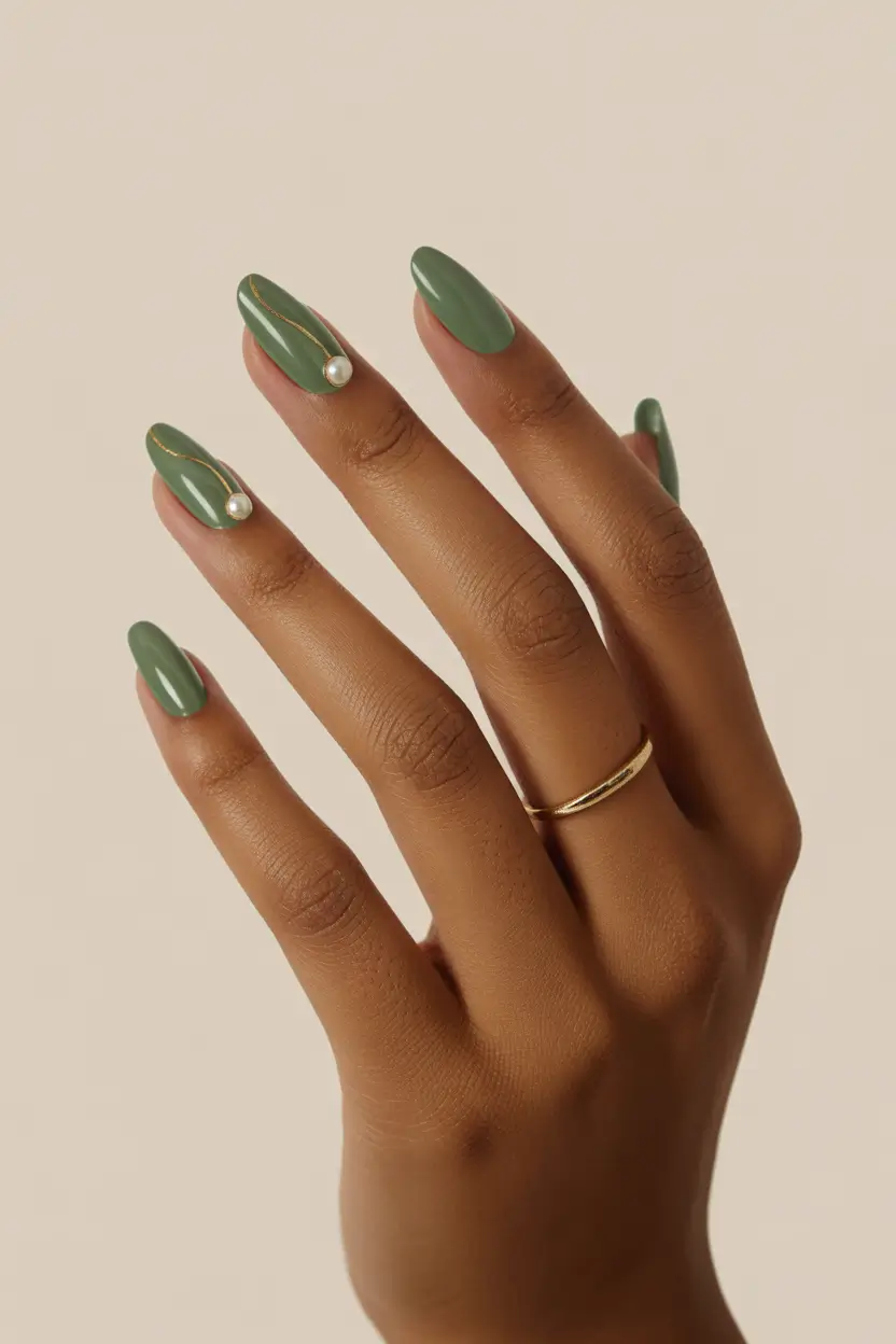 march nails ideas simple gel green