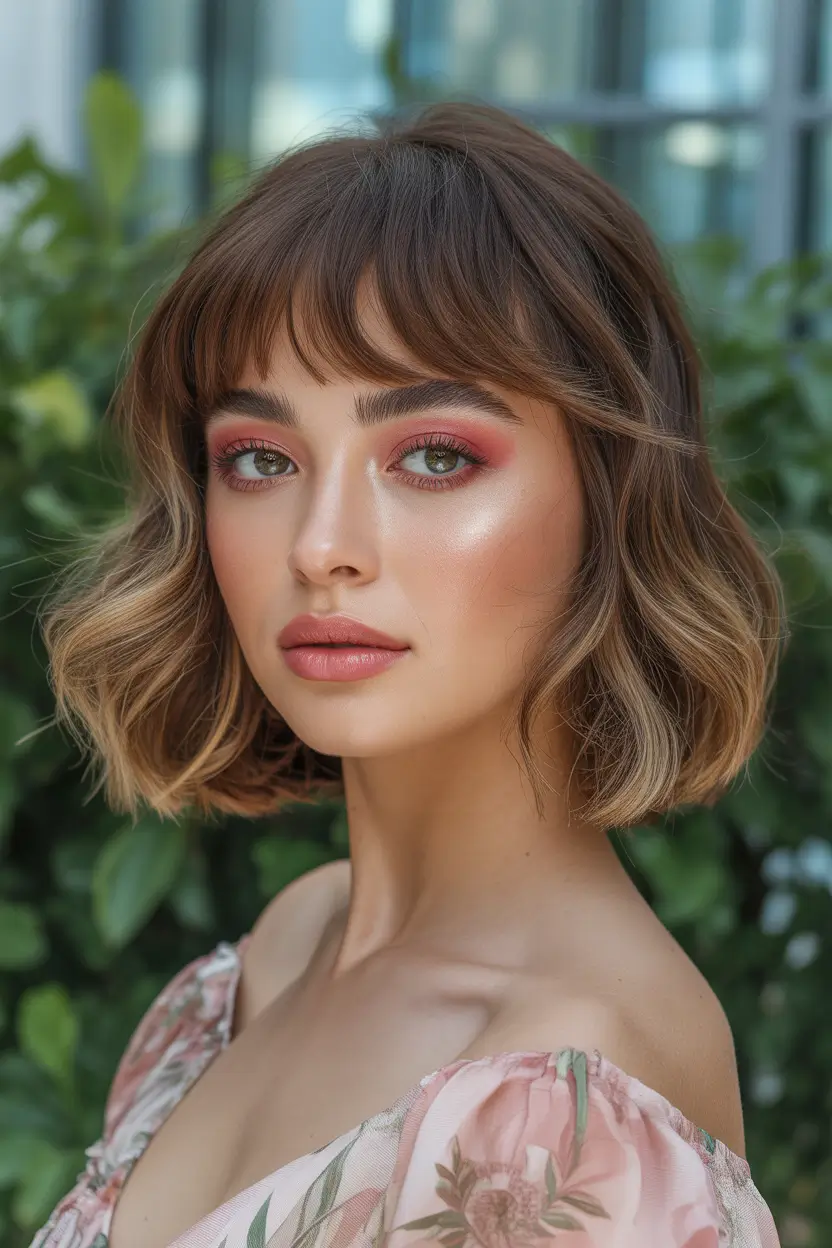 modern spring french bob haircut 2026 soft textured fringe