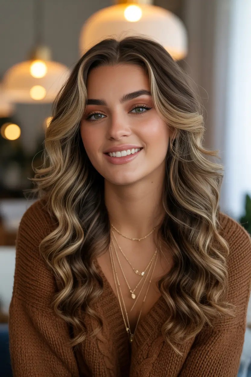 spring brown hair color 2026 classic brunette balayage with soft golden contrast